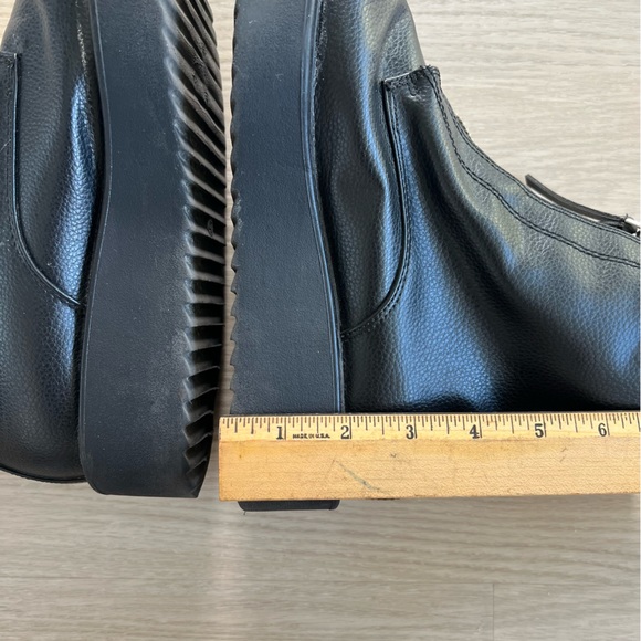 H&M Black Ladies Chunky Zip- Front Boots Size 8.5 Platform Wedge Y2K - Picture 5 of 8